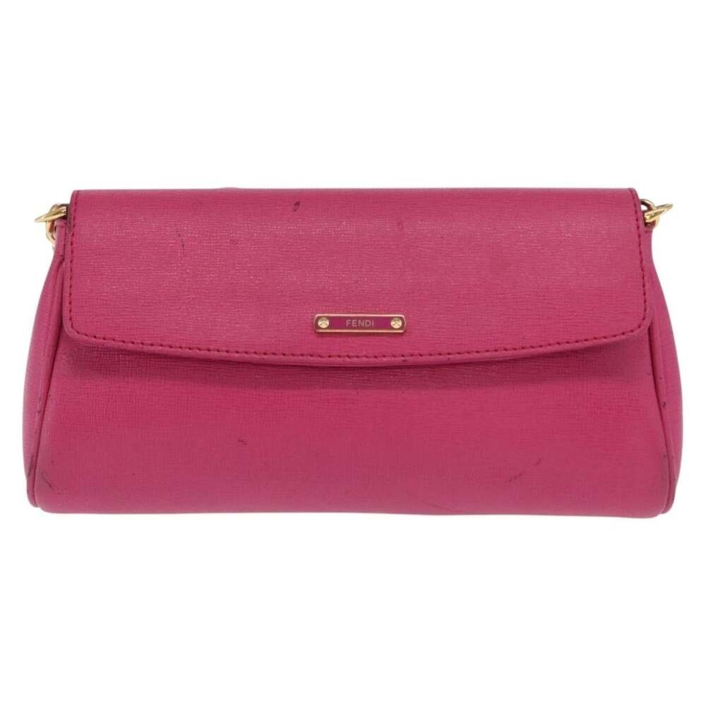 Fendi Leather Shoulder Bag Pink